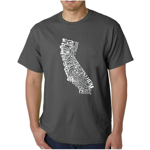 LA Pop Art Men's Word Art T-Shirt - California State
