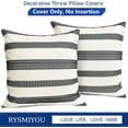 thumbnail image 4 of Decorative Throw Pillow Covers Set of 2 Black Pillow Covers 20x20 inch Throw Pillows Linen Square Pillow Case,Farmhouse Outdoor Modern Boho Striped Pillow Covers for Couch Sofa Living Room, 4 of 6
