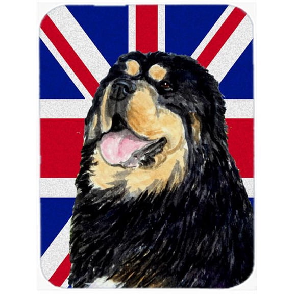 Carolines Treasures  Tibetan Spaniel With English Union Jack British Flag Mouse Pad