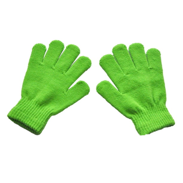 Sonducket 1 par de guantes para niños Exquisitos guantes para mantener el calor para niños Práctico accesorio de ropa simple con color sólido para ropa guantes y mitones Verde Sonducket AP009501-08B