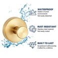 thumbnail image 3 of FEOYA Towel Hooks for Bathrooms Hanging Stainless Steel Hook Metal Robe Hanger Suction Cup Hooks No Drill Wall Hooks Coat Hook for Door Hotel Depot Entrance Kitchen Clothes Closet Gold, 3 of 7