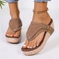 thumbnail image 6 of Xfvqtps Womens Wedge Sandals Cork Sole Flip Flops Casual Summer Beach Outdoor Comfort Slides, 6 of 9