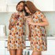 thumbnail image 4 of Easygdp Hot Fresh Pizza Camisón de manga corta para mujer, informal, estampado, 4 of 6