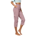 thumbnail image 1 of Capris pour Femmes, Yigetop Capris Cargo à Coupe Décontractée pour Femmes Pantalons de Randonnée Été Voyage Plein Air Décontractés Amples Confortables Pantalons Raccourcis Capris Cargo pour Femmes Rose m, 1 of 5