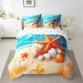 thumbnail image 2 of Erosebridal Orange Starfish Bed in a Bag Twin size, Sea Beach Bed Set, Blue Ocean Reversible Bedding Twin Size, Ultra Soft Bedroom Decoration, 7 Pieces, 2 of 6