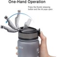 thumbnail image 3 of Botella de agua potable sin Bpa a prueba de fugas de 32 oz con marcador de tiempo y pajita. Afortunado Sencillez, 3 of 5