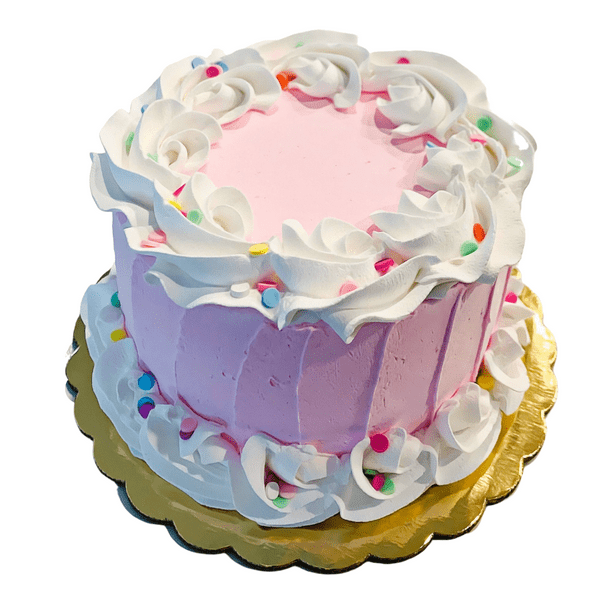 Fake Birthday Cake Frosted Pink Confetti Cake Display 6 Fake Decoration Dezicakes Walmart Com