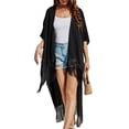 thumbnail image 4 of Traje de Baño Kimono Cárdigan de Protección Solar Largo de Manga Corta Suelta con Borla para Mujeres Vacacion El 110x95cm Baoblaze  Rebeca de verano, 4 of 8