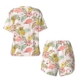 thumbnail image 6 of Rocae Tropical Pink Flamingo Pineapple for Two Piece Sleepwear Pajamas Sets for Women Soft Short-Sleeved Pjs with Lounge Shorts XX-Large, 6 of 9