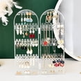 thumbnail image 4 of Plastic Storage Rack Clear Plastic Jewelry Organizer with 120 Holes Foldable Earring Necklace Display Rack for Tabletop Storage(1-Piece) Rkxzt, 4 of 8