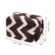 thumbnail image 2 of Bolsas de maquillaje de rayas duraderas de 1 pieza de Bargains Únicos Color café Blanco Forro polar, 2 of 3