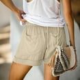 thumbnail image 6 of Womens Drawstring Shorts Summer Elastic Waist Casual Lightweight with Pockets Brown M, 6 of 6