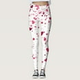 thumbnail image 5 of Mepaouo Women's Valentine Day Leggings Heart Printed Control Tummy Tights Yoga Pants Sizes S-2X, 5 of 6