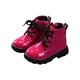 thumbnail image 1 of Ferndule Botas de combate para niñas pequeñas Botines de cuero de PU con cordones y cremallera Cómodos botines de moda, 1 of 6