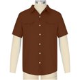 thumbnail image 5 of Joau Linen Shirts for Men Casual Short Sleeve Button Down Dress Shirts with Pockets Holiday Beach Shirt Hawaiian T Shirts Lightweight Tops for Men, 5 of 7