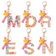 thumbnail image 2 of Llaveros acrílicos con letras de mariposa, llaveros de cristal con alfabeto inglés para mujer, anillo con borlas, soporte para llavero, accesorio de regalo colgante Tan Jianjun unisex, 2 of 2
