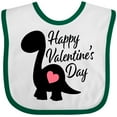 thumbnail image 3 of Inktastic Happy Valentines Day with Dinosaur Silhouette and Heart Boys or Girls Baby Bib, 3 of 4