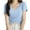 Blue, variant on Women's Long/Short Sleeve Deep V Neck Cross Wrap Crop Surplice Top
