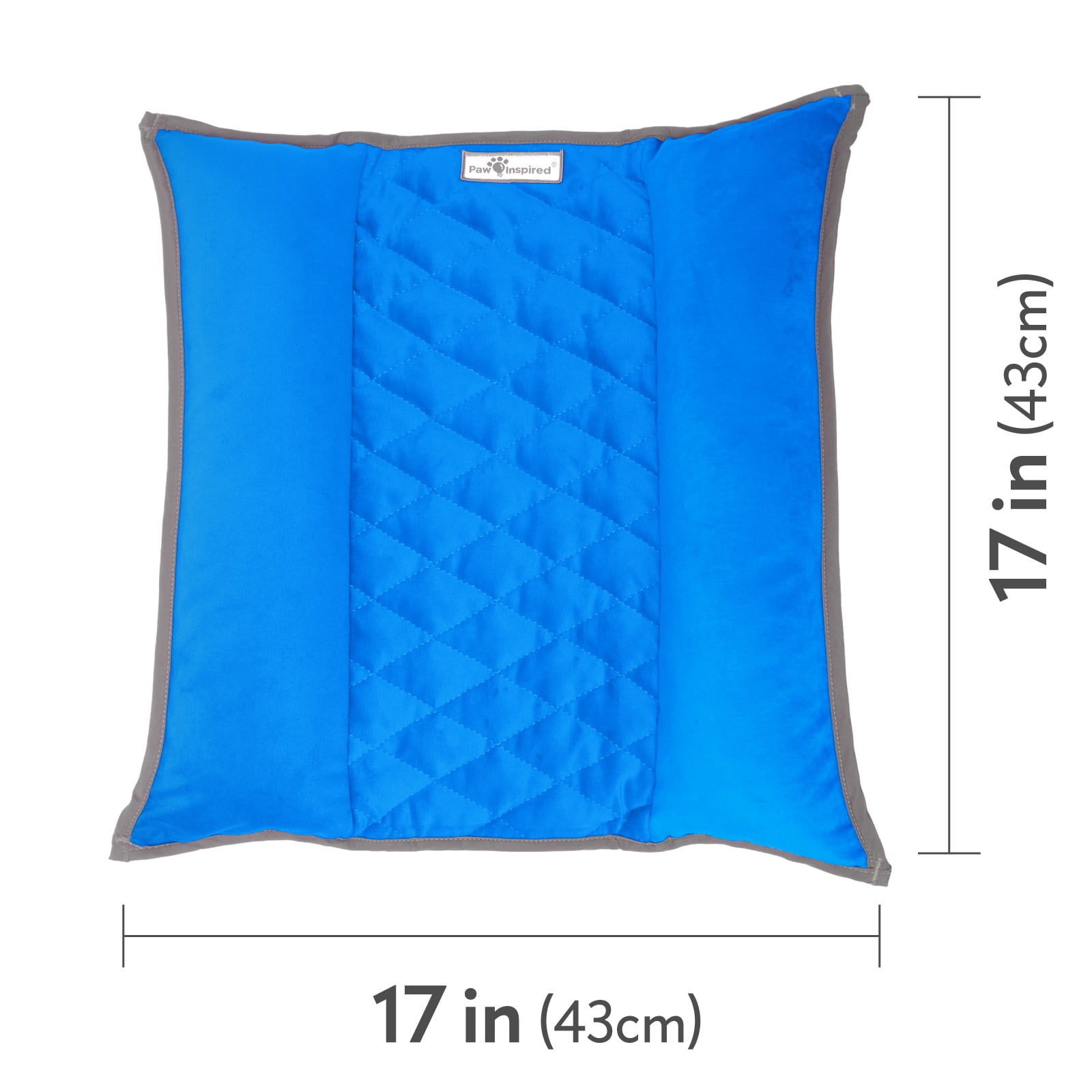Paw Inspired 17x17" Snuggle Bunny Bed for Rabbits, Cat and Other Small Pets and Animals | Reversible Fleece Bedding with Padded Sides (Gray/Blue)