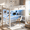 Twin+Desk+White, variant on Ktaxon Wood Loft Bed Frame with LED Light, Twin Size Loft Bed with Flat Rungs & USB Charging Station, White