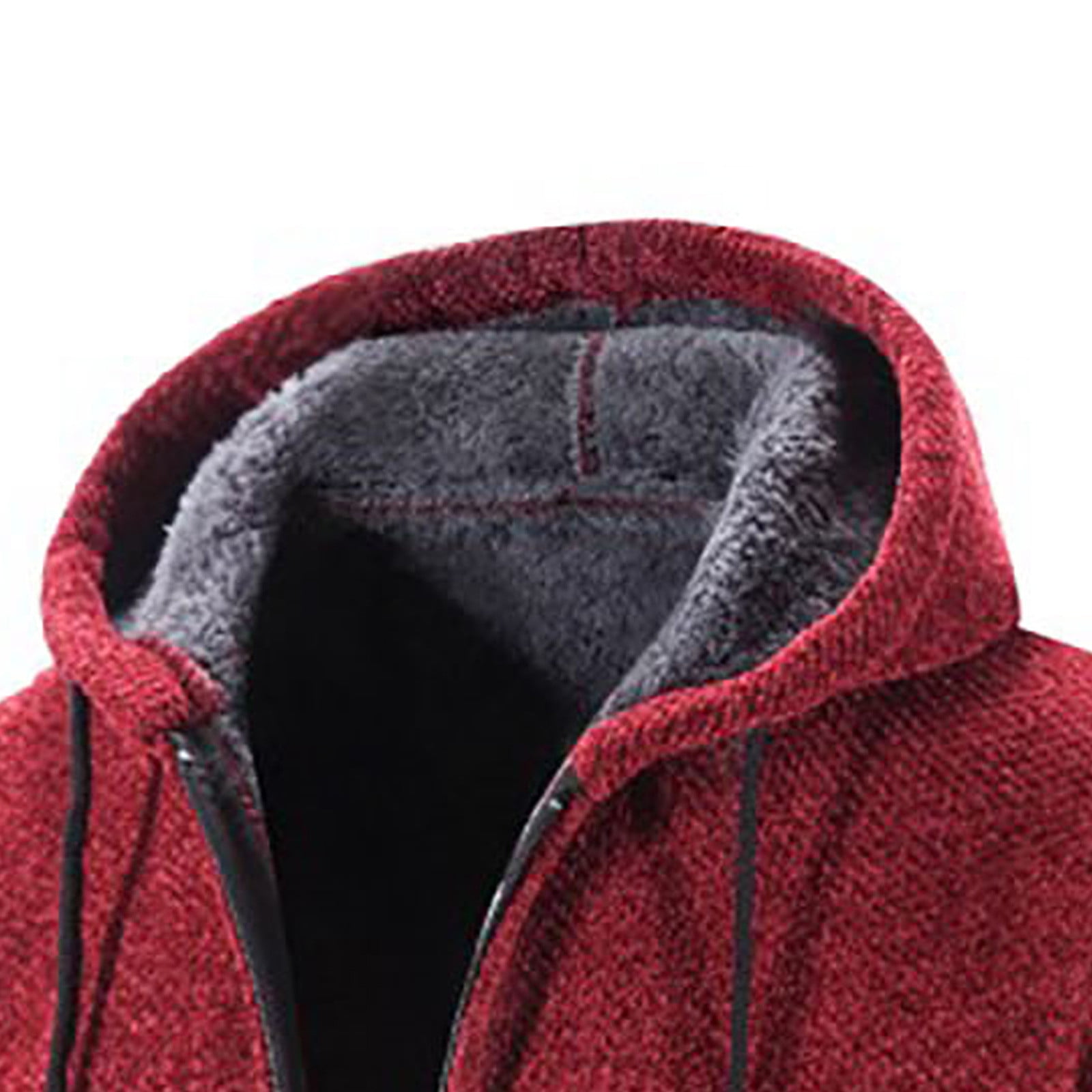 Odeerbi Trench Coats for Men Mid-length Hooded Jacket Windbreaker Solid Solor Casual Anoraks Red