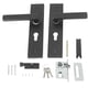 thumbnail image 1 of Manija de puerta negra para el hogar, juego de manijas para puerta del dormitorio con llave de bloqueo para dormitorio y baño, 1 of 5
