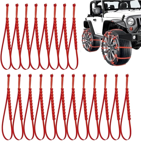 Snow Zip Ties for Tires | Anti Skid Adjustable Belt,Adjustable Tire Snow Chains, for Car Truck SUV Ice Traction Winter Mud Road Trip Commuting