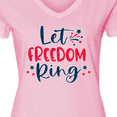 thumbnail image 4 of Inktastic 4th of July Let Freedom Ring with Stars Women's V-Neck T-Shirt, 4 of 5