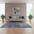 thumbnail image 2 of HomeRoots 677935 5 x 8 ft. Navy Blue, Gray & Taupe Abstract Geometric Washable Machine Made Rectangle Area Rug with UV Protection, 2 of 9