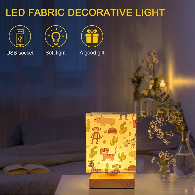 Lámpara de mesa recargable por USB, luz blanca cálida, mesita de noche, bonita para decoración del hogar JShteea El nuevo