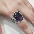 thumbnail image 6 of Amethyst Mans Ring, Natural Amethyst, February Birth, Silver Jewelry, 925 Silver Ring, Birthday Gift, Heavy Mens Ring, Arabic Design, Ottoman Style Ring, Christmas, Turkey Mens Signet Ring, 6 of 8