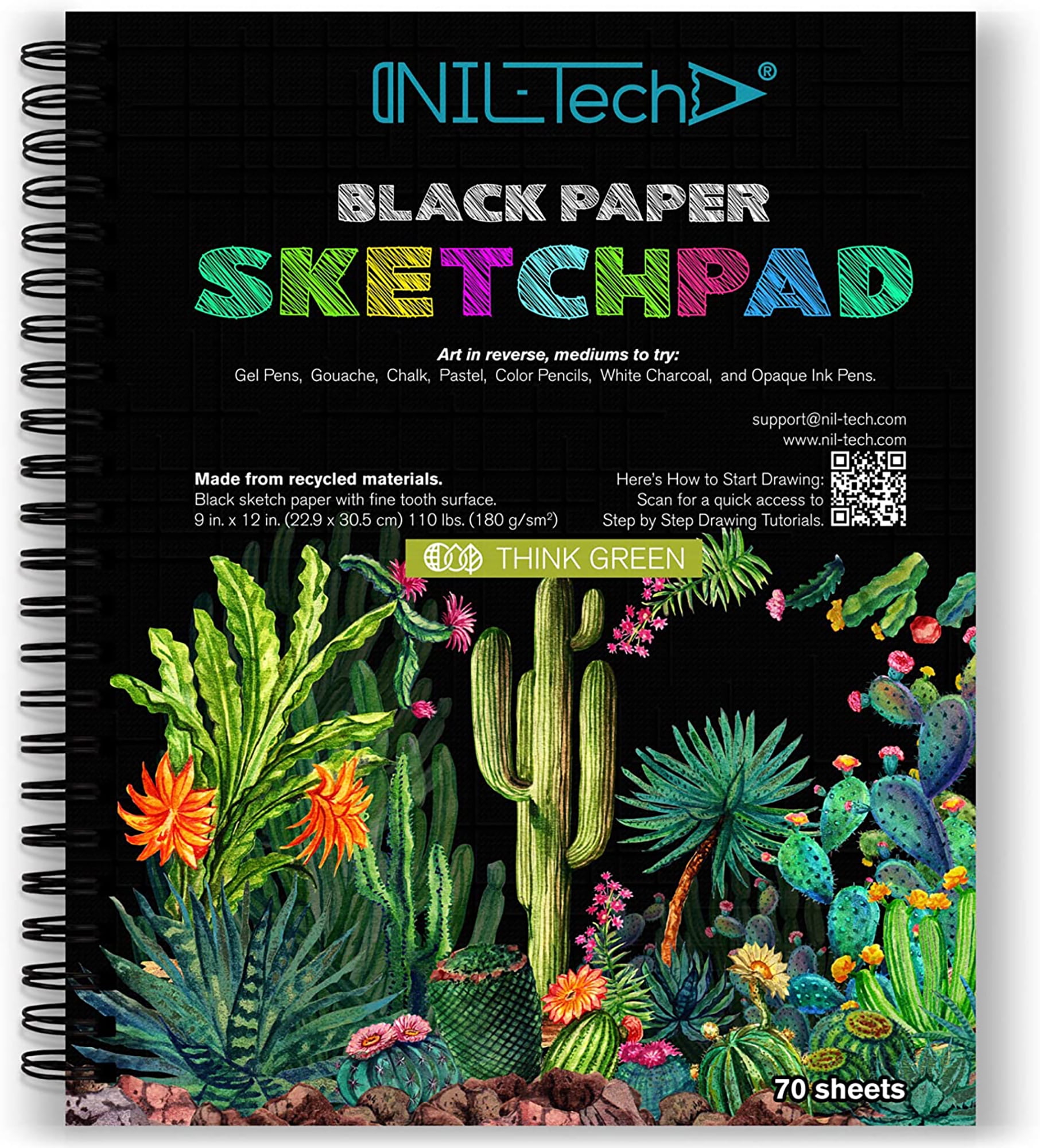 Artists Sketchbook Hardcover 200gsm Very Thick Paper Large, Spiral Sketch Book for Drawing and Mixed Media Sketch Pad, Art Book - 8.25 x 11.4, 40