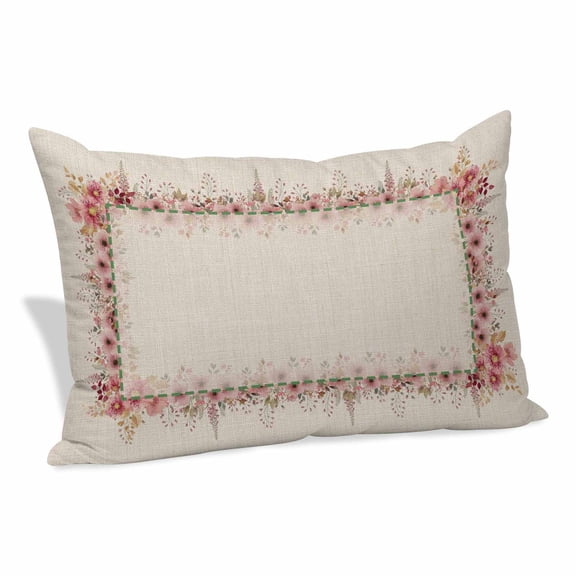 Pink Floral Pillow Covers Queen, Spring Farmhouse Flowers Watercolor Soft Brushed Microfiber Breathable Throw Pillow Covers, Decorative Pillowcase with Zipper for Couch Sofa Bedroom 20"x30"