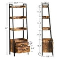 thumbnail image 4 of Fabato 4 Tier Display Bookcase w/Ladder Shelves & Metal Frame, Rustic Brown, 4 of 7