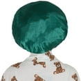 thumbnail image 3 of Silk Bonnet for Sleeping Satin Lined Hair Bonnet with Long Tie Band for Women Curly Hair- Green, 3 of 6