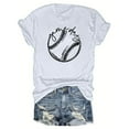 thumbnail image 2 of Giftesty Blouses for Women Dressy Casual Women's Baseball Sport Printed T-shirt with Round Neck and Short Sleeved Top, 2 of 4