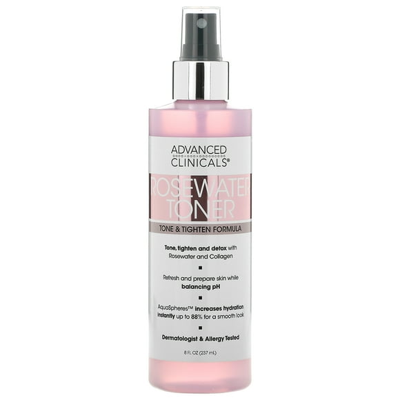 Advanced Clinicals, Rosewater Toner, Tone & Tighten Formula, 8 fl oz (237 ml)