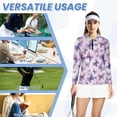 thumbnail image 6 of Uorisanigo Purple Butterfly Women's Dry-Fit Golf Polo Shirts with Quarter Zip Fashionable Relaxed Athletic Polo Workout Tops for Women Versatile Athletic Tops, 6 of 7