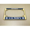 thumbnail image 4 of [Officially Licensed Product] - Motorcycle Metal License Plate Frame with United States Navy Retired, Eagle and Anchor Logo Design - Gold, 4 of 7