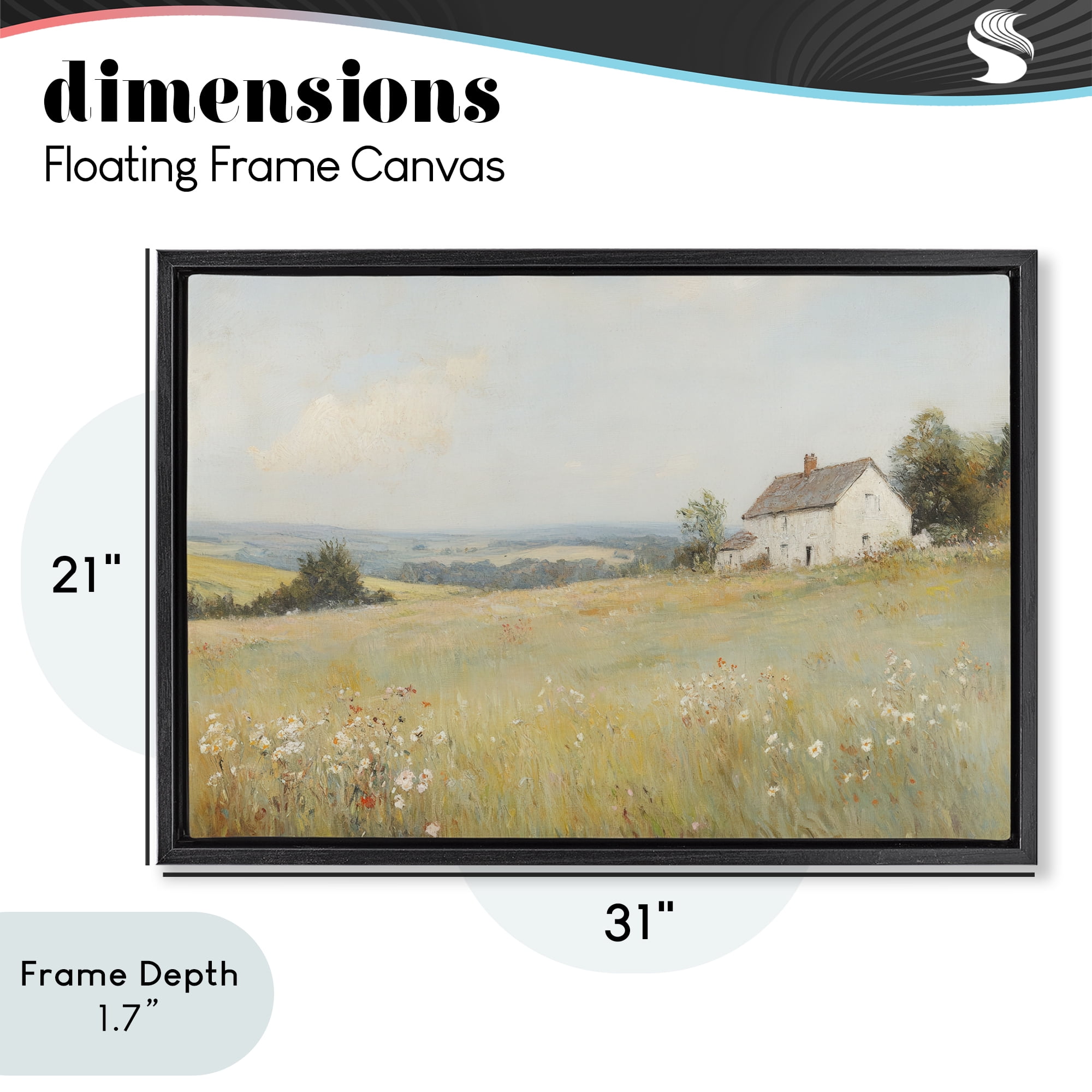 Stupell Industries Little House In The Prairie Black Framed Floater Canvas Wall Art, design by Petal Prints Design