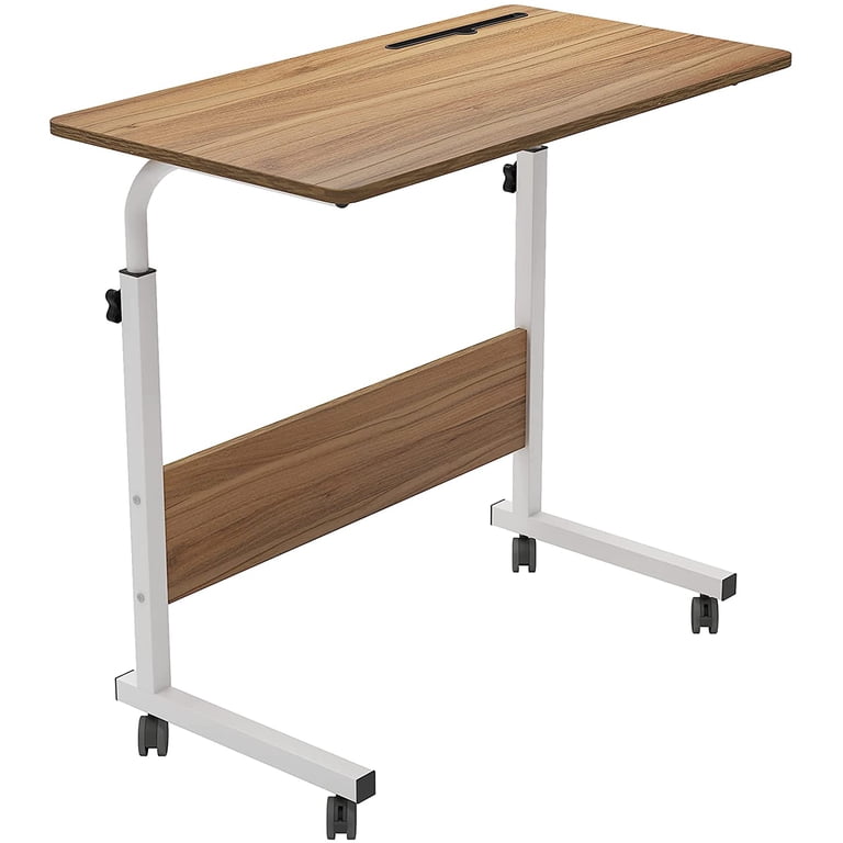 Soges Adjustable Laptop Bed Table With Wheels & Phone Slot - Black
