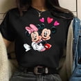 thumbnail image 1 of Disney Mickey and Minnie 100% Cotton T-shirt Cute Women's Top O-Neck Summer Kawaii Mickey Mouse Casual Tee Free ShippingS Gao Jinjia LED, 1 of 2