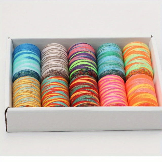 HLONK 10pcs/box 1000 Yard Polyester Sewing Thread 10 Pack for Quilting Embroidery Hand Sewing Overlock Machine Needlework