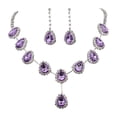 thumbnail image 2 of QIQUWOHUL 1 Set Women Necklace Earrings Water Drop Shaped Jewelry Sparkling Luster Jewelry Set For Prom Blue, 2 of 9