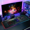 thumbnail image 6 of Large RGB Gaming Mouse Pad Led Glowing Mousepad Non-Slip Rubber Base 13 Light Modes 35.4x15.7 Astronaut in Nebula, 6 of 6
