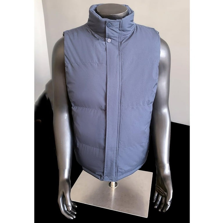 Chiccall Mens Oversized Puffer Vest Plus Size Winter Stand Collar