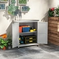thumbnail image 2 of Outsunny Armoire de Rangement en Bois, Remise de Jardin Extérieure avec Tablette, Gris, 2 of 10