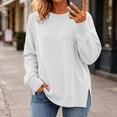 thumbnail image 6 of Womens Oversized Crewneck Sweatshirt | Soft Fleece Lined Long Sleeve Pullover, Loose Casual Fit, Workout Lounge Wear Daily Airport Outfits, 2026 Fall Winter Fashion White Xl, 6 of 9