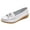 White, variant on Cathalem Womens Comfort Walking Flat Loafer Slip On Leather Loafer Comfortable Flat Shoes Outdoor Clear Flat Shoes for Women White 7
