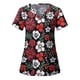 thumbnail image 2 of Fiudx Ofertas Flash Del Día Tops de Manga Corta con Cuello En V para Mujer, Blusas con Bolsillos Estampados Uniformes, 2 of 6